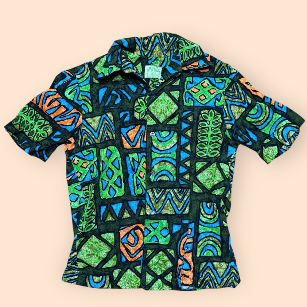 Vintage 1960s Ui Maikai Hawaiian Shirt Medium Rare Vibrant Colors 60s Fashion
